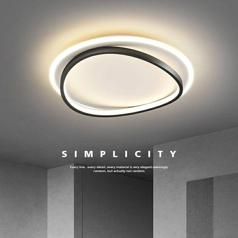 圓形吸頂燈簡約現代led臥室燈具北歐創意個性極簡房間燈2023臥室燈110V