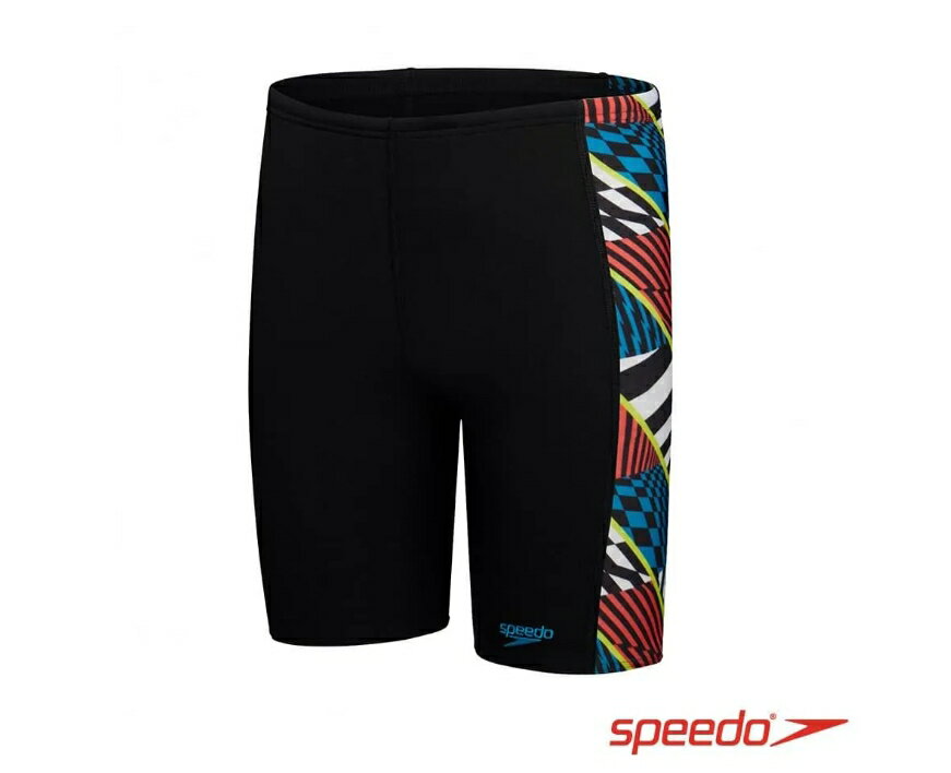 夏日特價 Speedo 男孩 運動及膝泳褲 Digital 黑/白/閃電藍 SD800315816638 [陽光樂活](G3)
