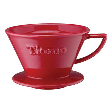 金時代書香咖啡 TIAMO K02 陶瓷咖啡濾器附滴水盤匙量匙 -紅色 HG5291