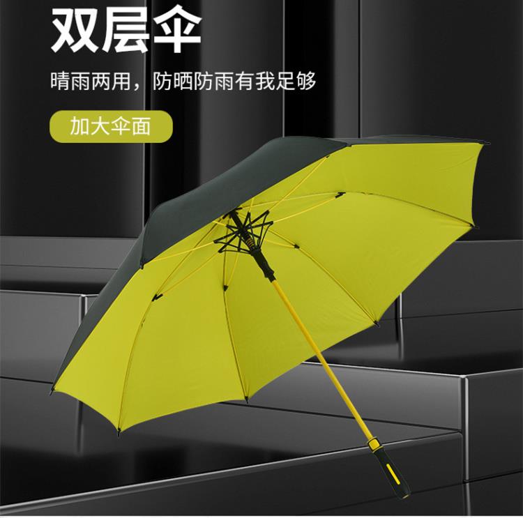 30寸自動雨傘雙層長柄超大號纖維遮陽傘貴賓專用直桿高爾夫廣告傘 全館免運