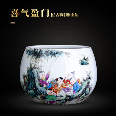景德鎮陶瓷器聚寶盆擺件 1