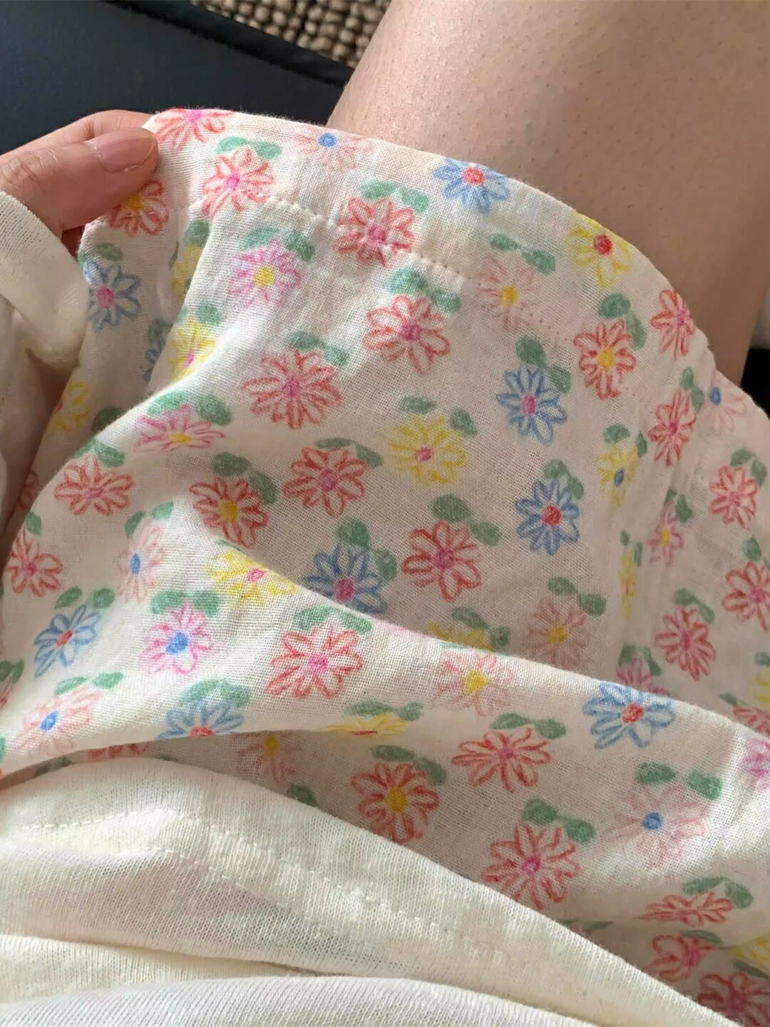 熱銷款寬鬆設計休閒可外穿小雛菊休閒褲女短褲夏季天日系甜美家居褲