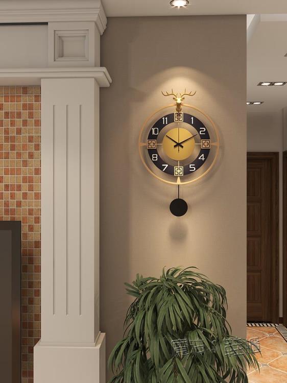 【樂天精選】北歐輕奢客廳鹿頭掛鐘個性創意掛墻掛錶現代簡約時尚大氣家用鐘錶