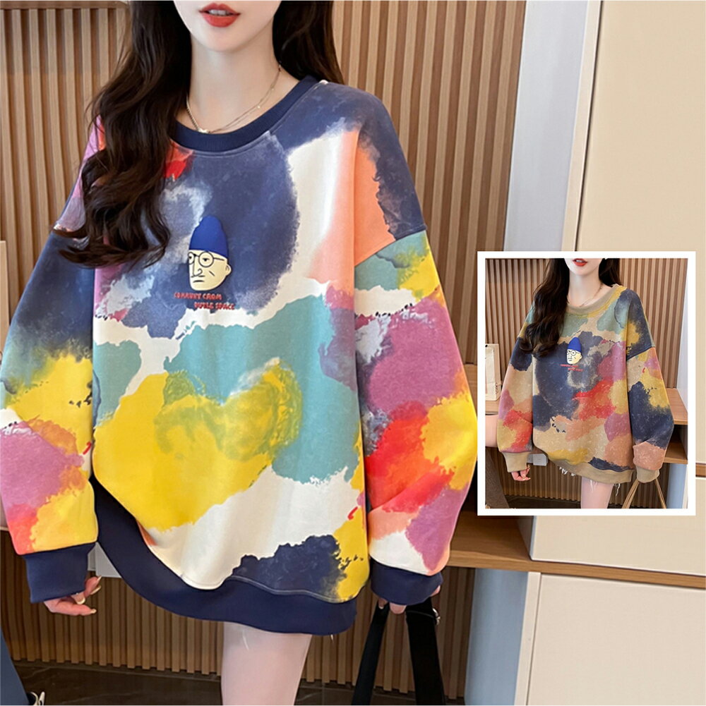 ＊ORead＊韓版圓領薄款印花上衣(2色M~2XL)