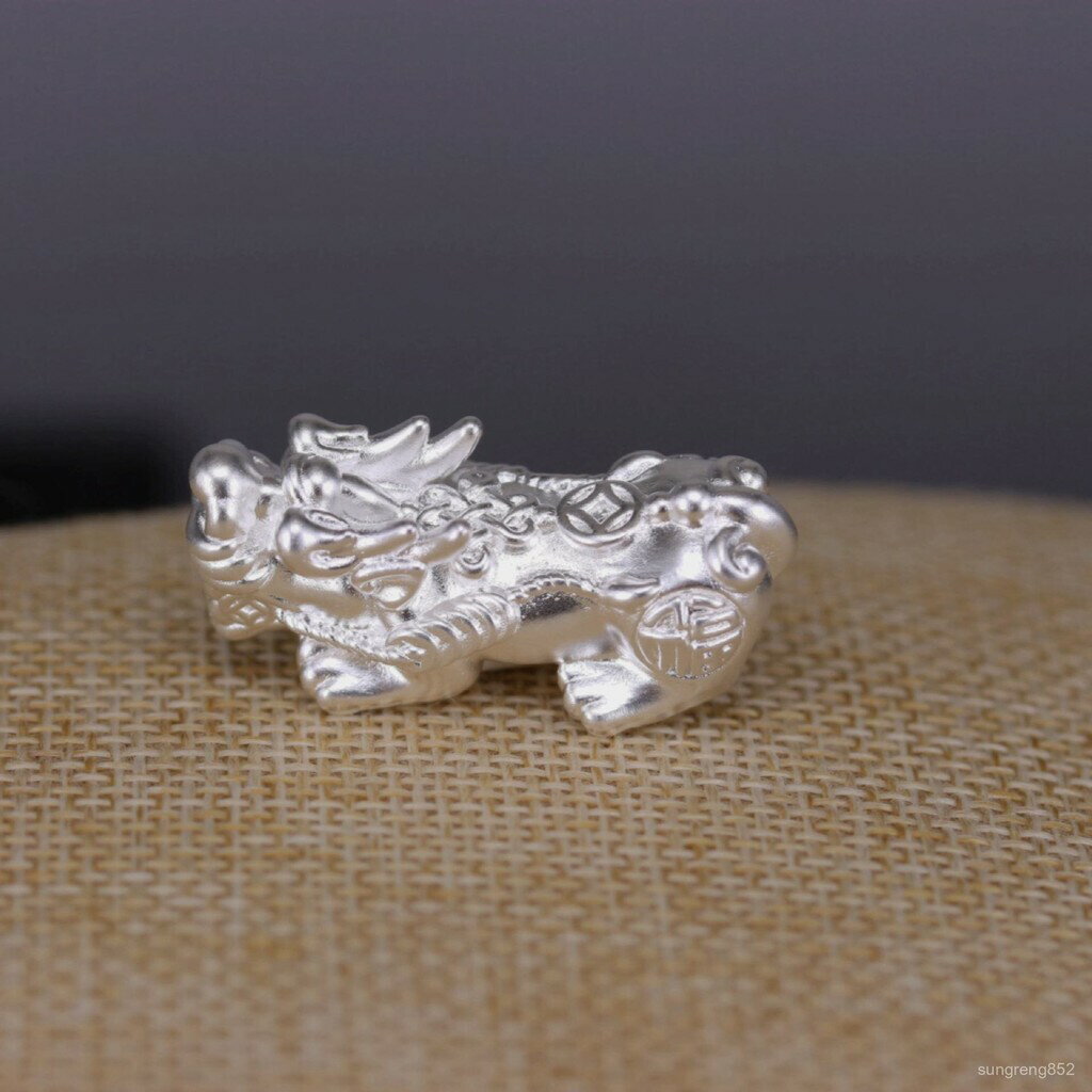 招財貔貅 純銀貔貅 中國結金錢貔貅 DIY手鏈項鏈隔珠 足銀配件貔貅 咬錢 招財 銀曜 彩虹黑曜 金曜 手串 水晶