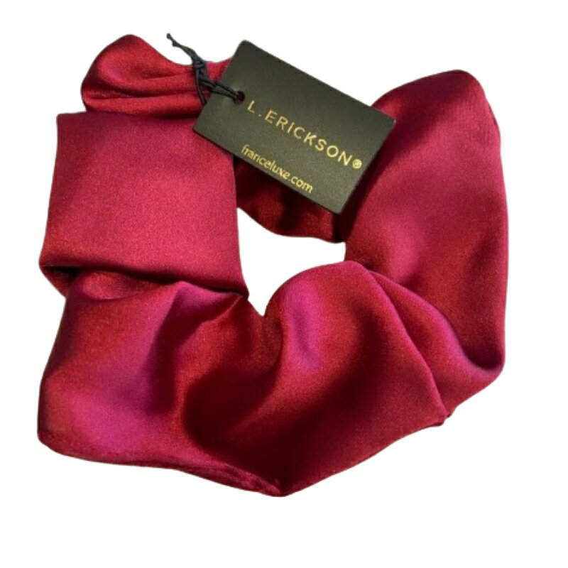 美國正品 L.Erickson 絲質酒紅大腸圈＊夏日微風＊