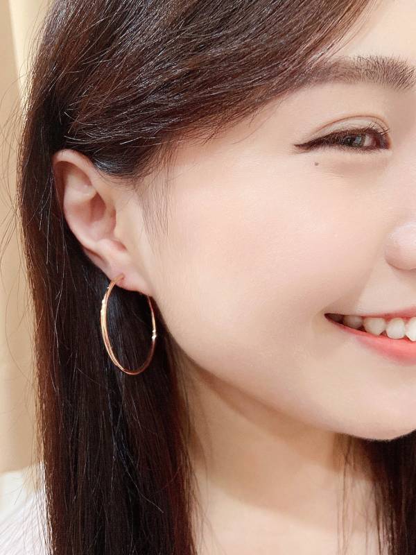 現貨專區｜玫瑰金色大圈圈氣質耳環40mm(hde16)｜送禮精選店家★Reyna jewelry 女王飾品