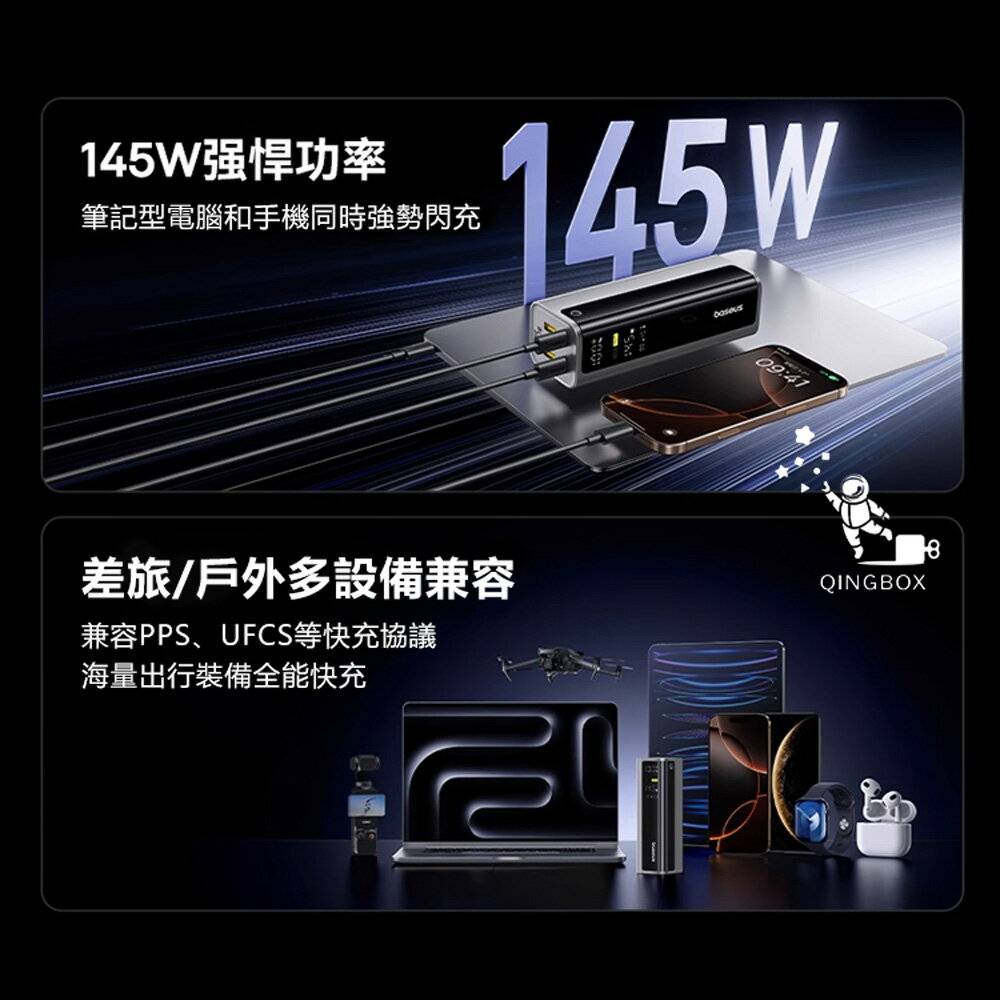 Baseus倍思 LQ EnerGeek GP12數顯快充行動電源20800mAh 77Wh 145W PPAP20E5 1