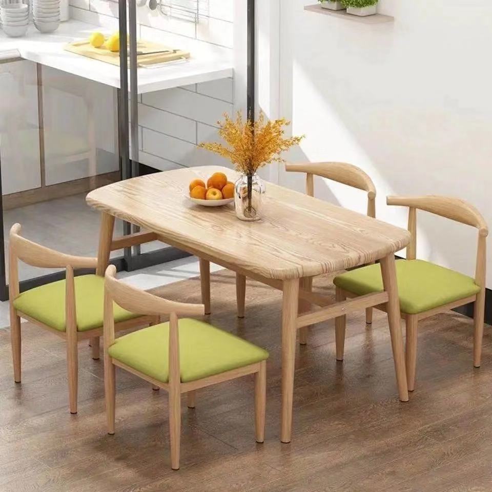 餐桌小戶型家用現代簡約餐桌椅休閑快餐廳桌椅組合飯桌長方形桌子