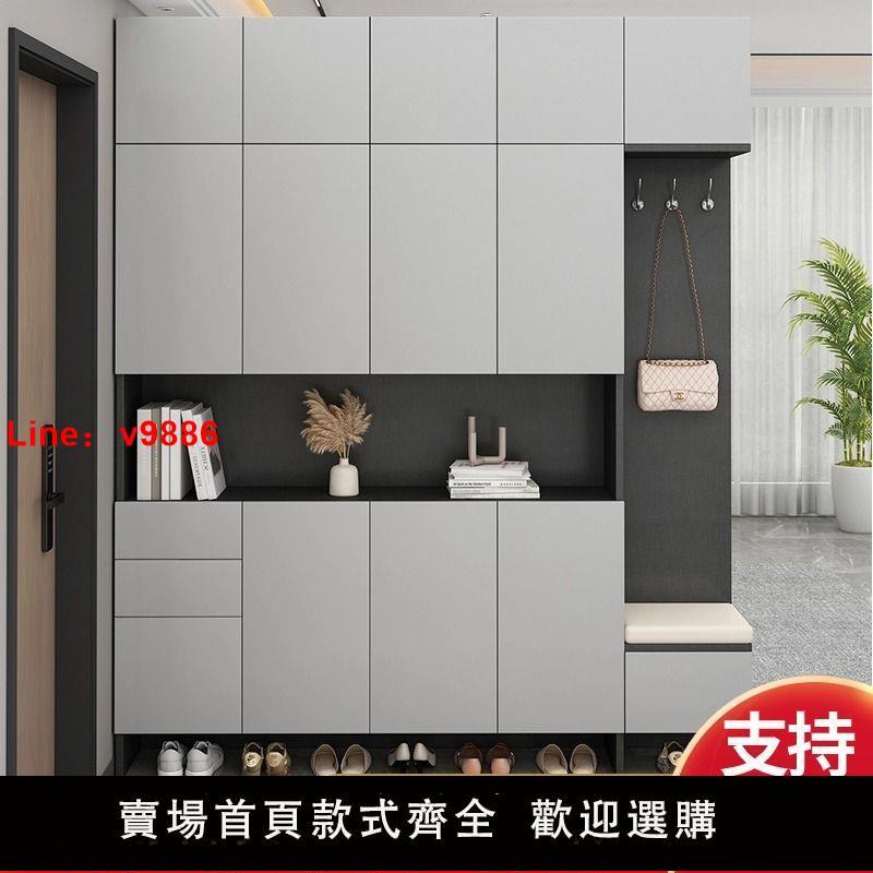 【臺灣公司 超低價】實木入戶鞋櫃玄關門口儲物櫃進門家用大容量客廳隔斷一體收納靠墻