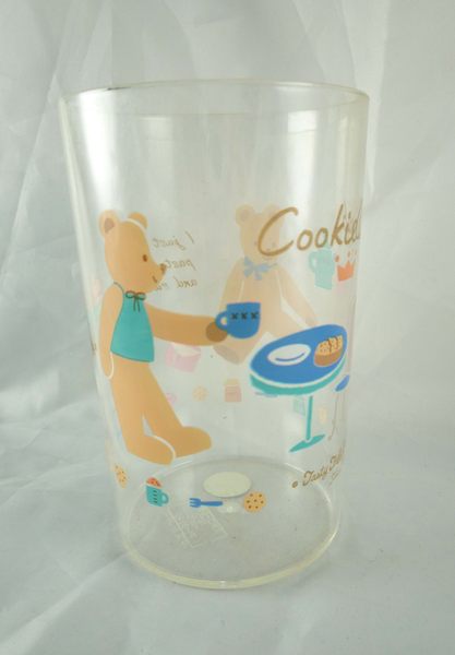 【震撼精品百貨】Cookie Club 泰迪熊 透明塑膠杯 端杯 震撼日式精品百貨