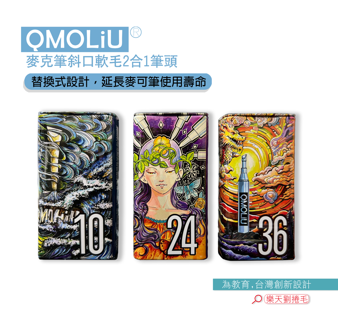 酒精性麥克筆【更換筆頭】 [QMOLiU] Q-Marker 畫畫 手繪 漫畫 室內設計 2