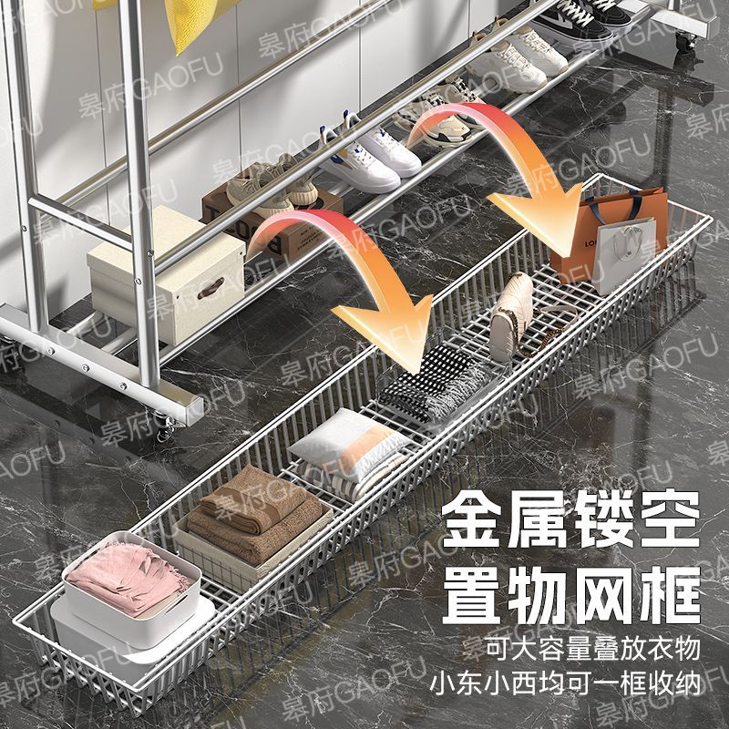 免運 工廠現貨出 特價 晾衣架 晾衣桿 戶外晾衣架 折疊衣架 特厚不銹鋼晾衣架戶外陽臺加粗掛衣架家用移動衣架鋼管曬衣架結實特惠/開立發票 特價出 H1114 5