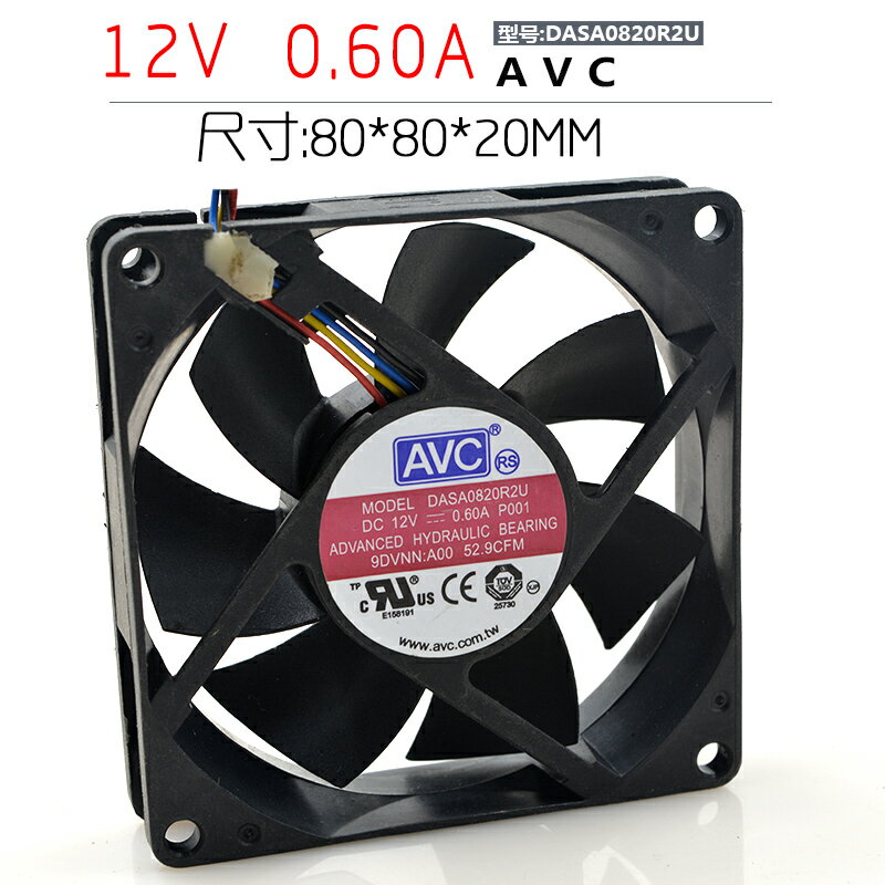 AVC DASA0820R2U 12V 0.60A 8020 8CM 大風量CPU溫控機箱散熱風扇