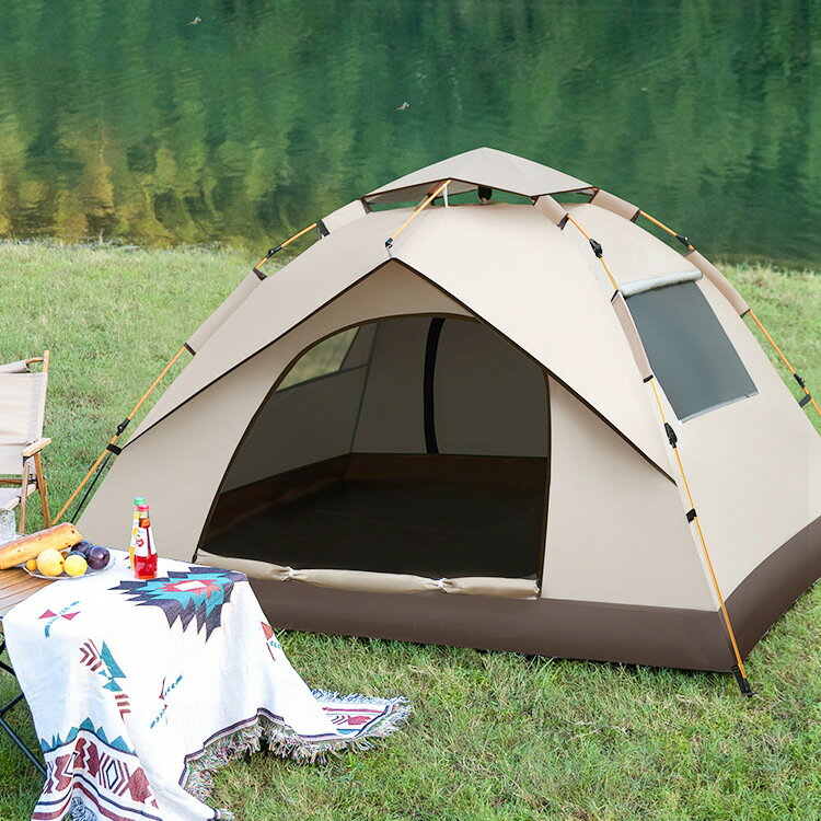 戶外便攜式折疊全自動露營帳篷 野營速開帳篷 多人野餐公園帳篷