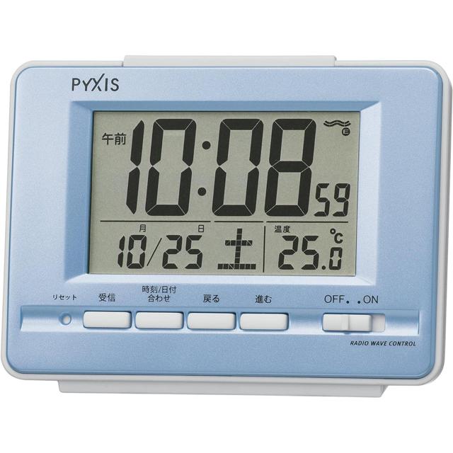 【日本代購】SEIKO PYXIS系列 精工鬧鐘 日期 溫溼度 NR535L 藍色