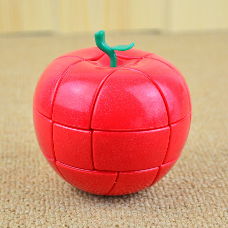 蘋果魔方實色魔方異形三階紅色成人學生益智玩具兒童禮物智力減壓