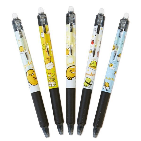 大賀屋 蛋黃哥 擦擦筆 5入組 黑色 墨水 原子筆 文具 三麗鷗 gudetama 日貨 正版 授權 J00013425