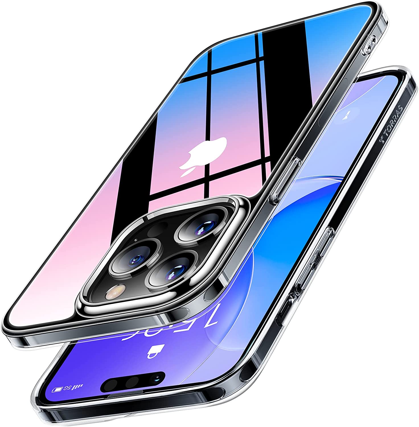 【日本代購】TORRAS 手機殼 X-SHOCK防震墊 9H硬度 iPhone 14 Pro 全透明