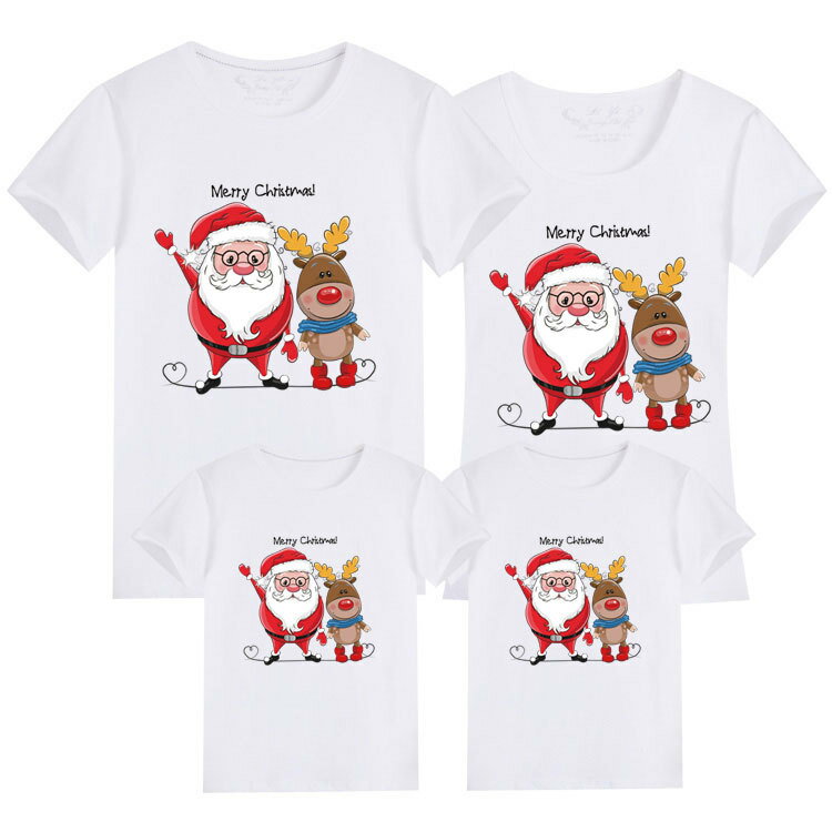 親子裝 純棉T恤 短袖T恤 聖誕節 聖誕老人 短T 全家福 團體服 童裝一家三口 一家四口 全家裝 母女裝 班服 櫻桃嚴選 3
