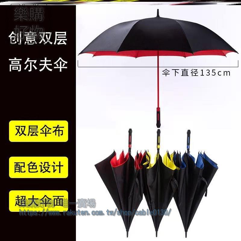 雨傘長柄傘雙人大號自動傘超大直把雙層傘高檔商務傘抗風傘