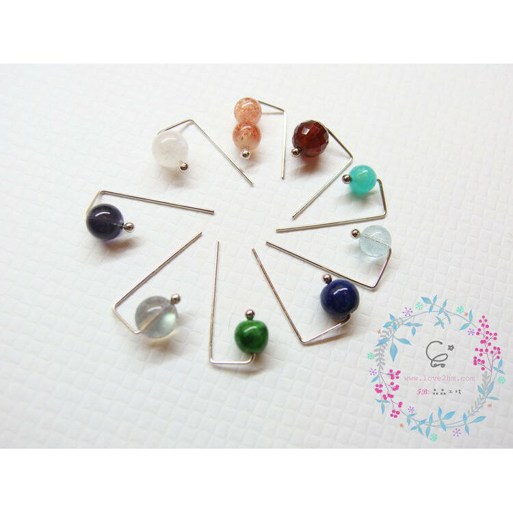 自由的國度 幸運7 系列二/月光石等各類晶石/水晶耳環/925純銀/ [晶晶工坊-love2hm] 1