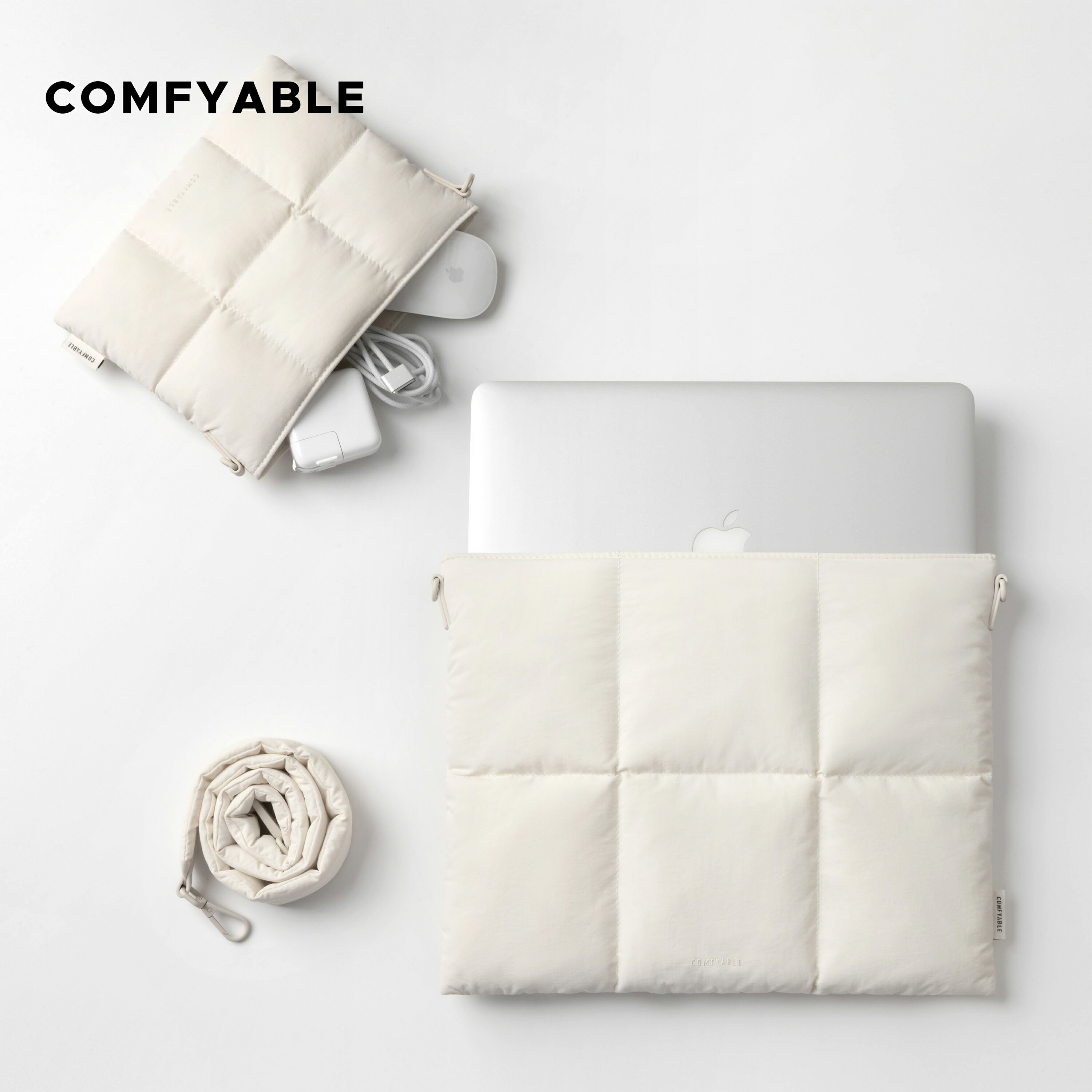 Comfyable蘋果電腦包內膽包適用14寸MacBookProM5保護套13寸MacBookAirM3M2M1筆電斜背子母包磁吸枕頭包