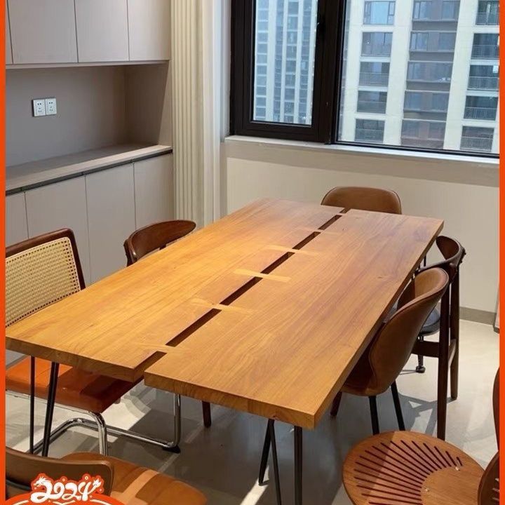 餐桌 實木桌 餐桌椅 折疊桌 北歐實木餐桌椅簡約長方形鐵藝組合桌子現代咖啡廳辦公桌餐廳家用 八折減免 【h2】