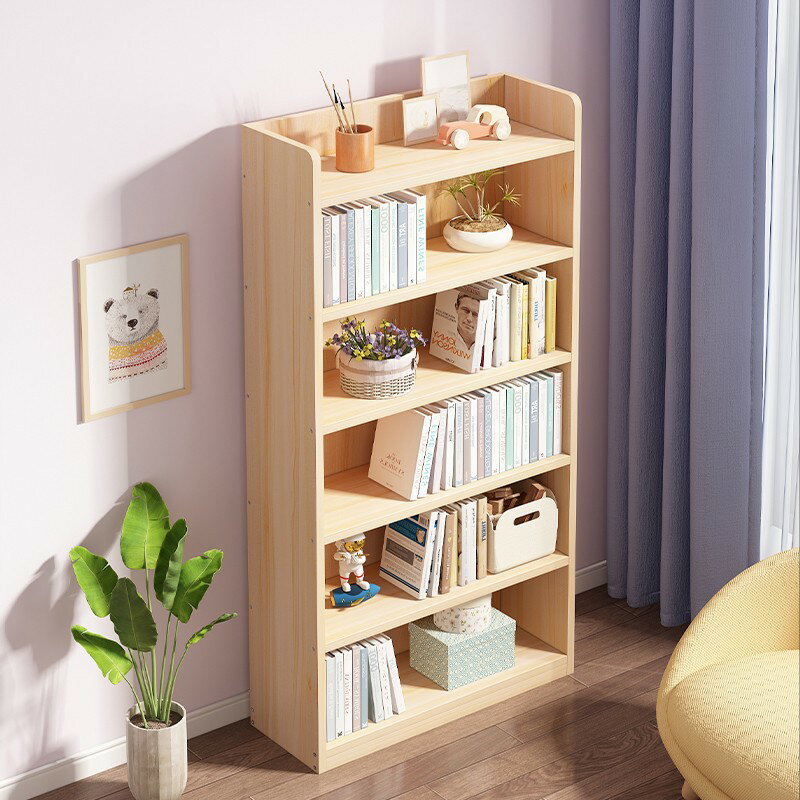 簡易書架置物架落地隔斷收納抽屜書櫃兒童多層實木家用組合櫃子