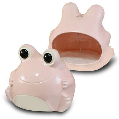 【堯峰陶瓷】日本製 療癒青蛙公仔 粉紅金錢蛙 水晶礦物器 寵物睡盆 單入 | 陶瓷蚊香座 可置水晶礦物石頭 多用途擺飾品