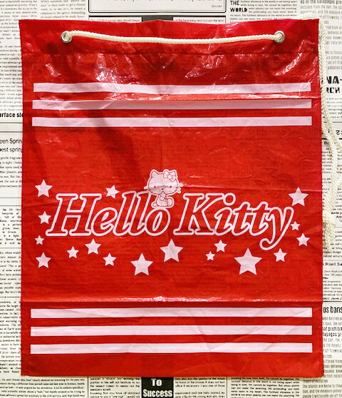 【震撼精品百貨】Hello Kitty 凱蒂貓 HELLO KITTY日本SANRIO三麗鷗KITTY縮口袋/購物袋-星星紅*85121 震撼日式精品百貨