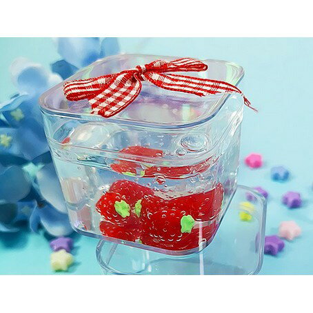 【漫格子】史萊姆配件材料 diy樹脂配件 水果帶葉 立體草莓 仿真奶油史萊姆 填充配件(紅色) 2