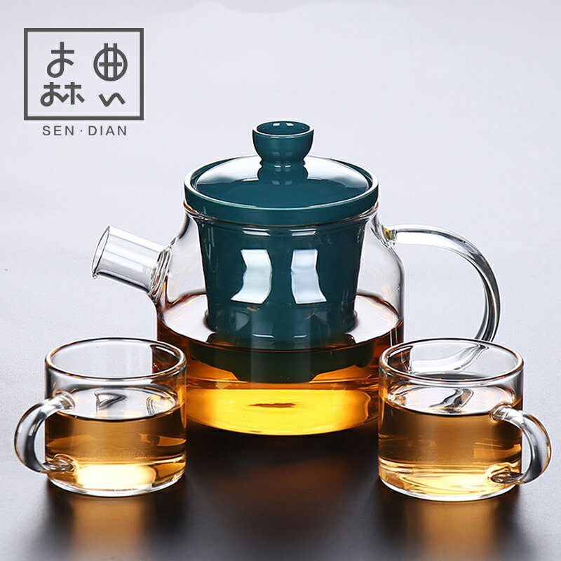 茶壺玻璃泡茶單壺耐熱茶具套裝陶瓷過濾花茶壺家用小茶水壺一人用