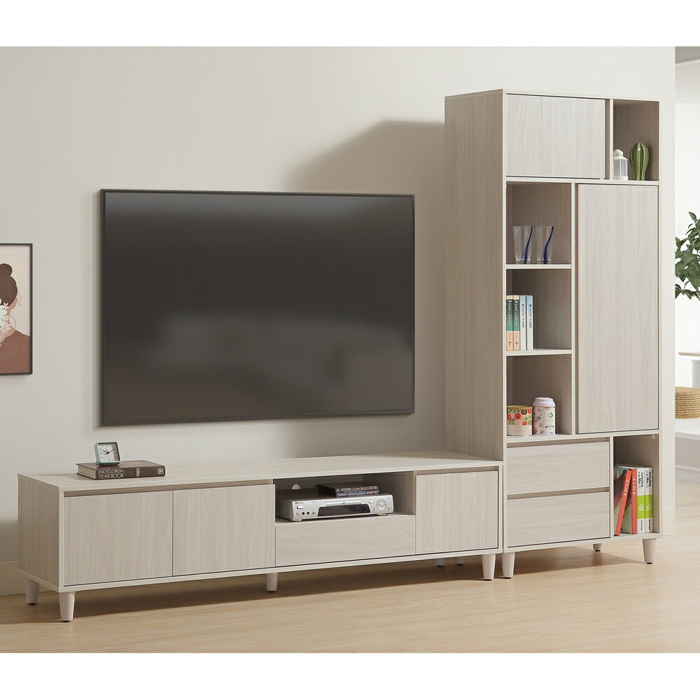 【直人木業】UL極簡風白榆木182CM電視櫃 / 置物櫃79CM｜休閒空間｜#APP結帳再賺4%點數#熱門收藏家具 1