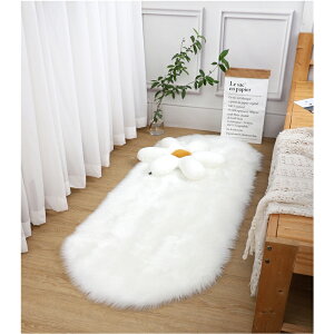 60 * 180CM 白色蓬鬆地毯豪華人造皮草地毯橢圓形超柔軟毛茸茸的地毯地墊椅子沙發套, 用於臥室客廳