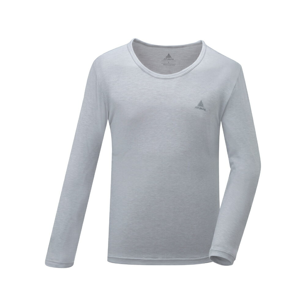 ATUNAS 歐都納 男石墨烯抑菌蓄熱圓領內著衣-灰-M-XL【杏一】
