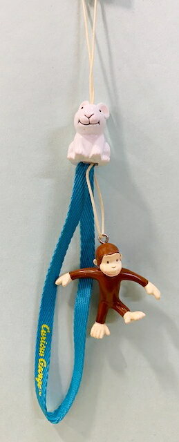 【震撼精品百貨】Curious George  好奇的喬治猴  日本喬治猴 手機吊飾/鑰匙圈-兔子#00055 震撼日式精品百貨