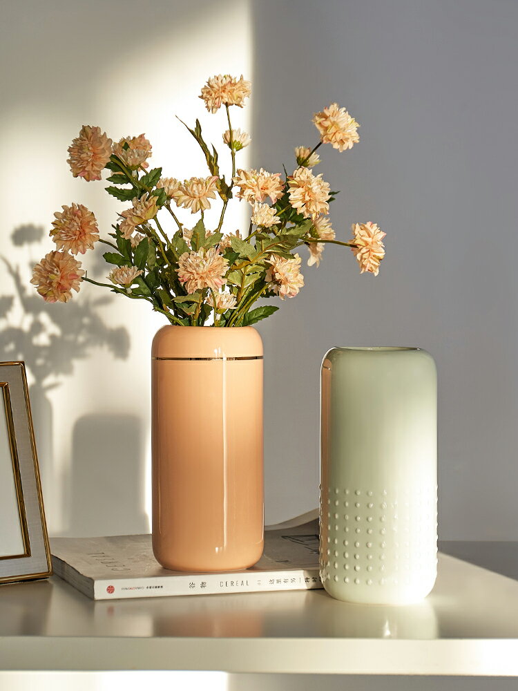 創意陶瓷干花花瓶擺件家居客廳臥室裝飾品餐桌家裝小擺設
