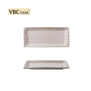 義大利 VBC casa │ 條紋系列 26cm小長方盤/經典粉