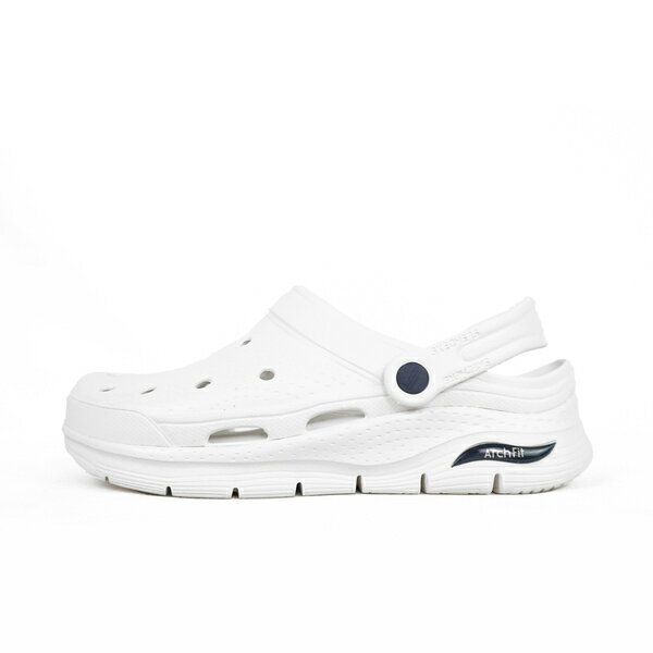 Skechers Arch Fit Foamies [243160WNV] 男 運動休閒涼鞋 洞洞鞋 防水 舒適 白