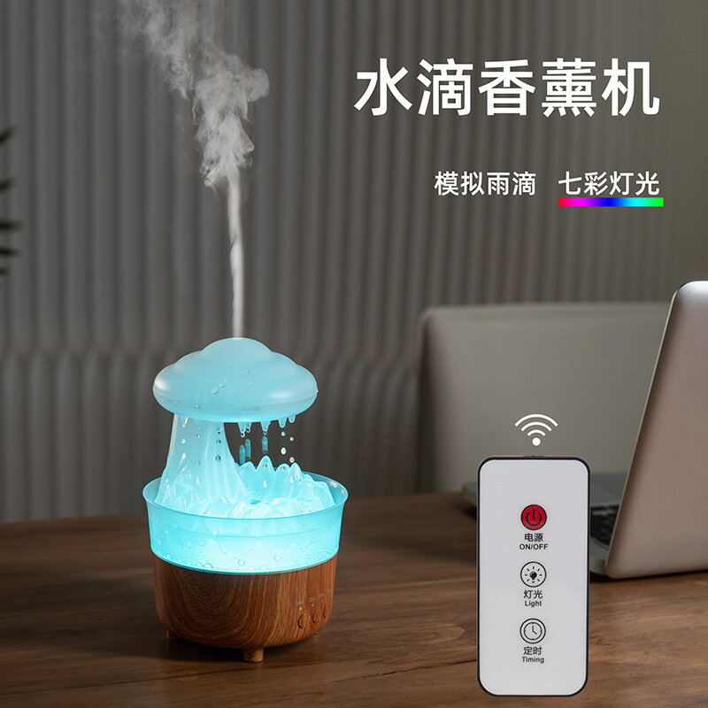 小型加濕器便攜式家用補水儀七彩水滴大霧量大容量桌面靜音香薰機