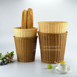 清倉仿藤編法式面包籃面包筒法棒面包筐面包桶面包簍收納桶置物籃
