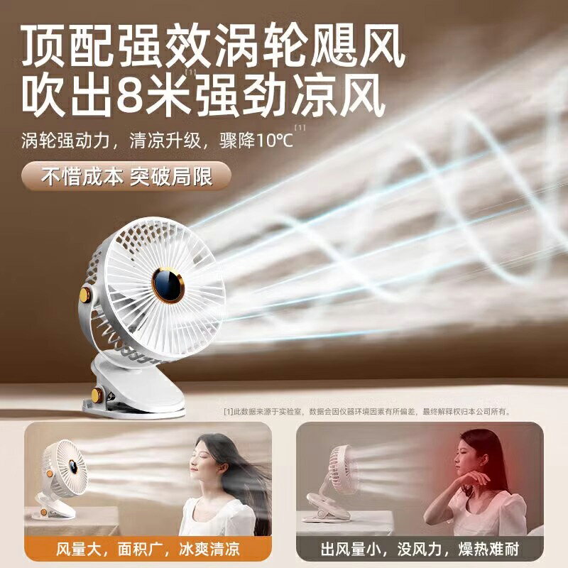 2025新款小風扇夾式usb充電辦公室桌面小型學生宿舍床上超長續航迷你風扇可攜式隨身戶外車載嬰兒電風扇靜音6