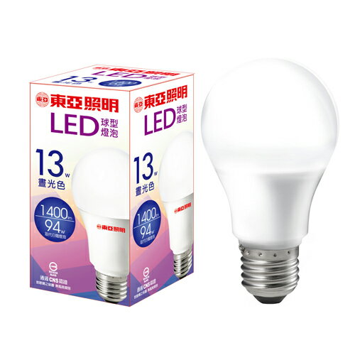 ★買一送一★東亞 LED球型燈泡-白光(13W)【愛買】