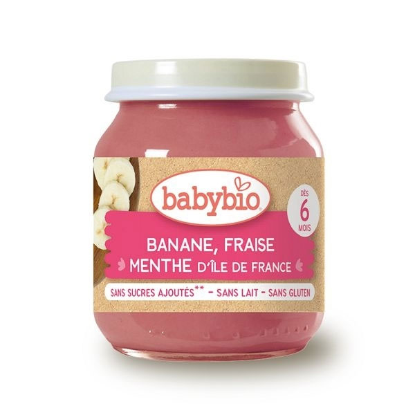 法國 Babybio 倍優 6m+ 生機香蕉草莓泥 130g 生機嬰幼兒副食品