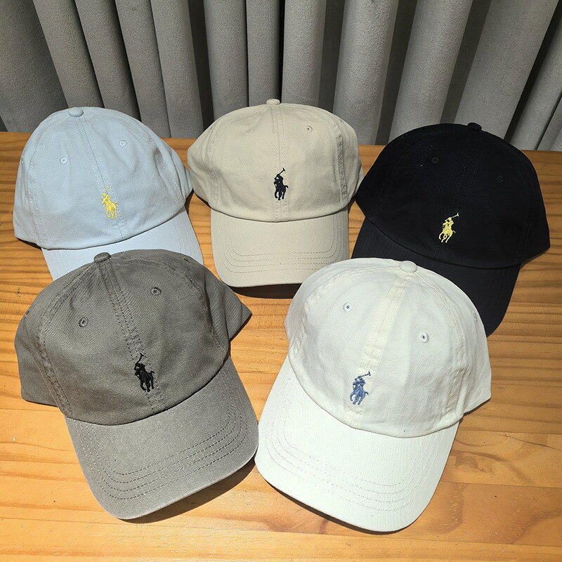 掃碼RL拉夫帽子polo保羅水洗棒球帽男女灰色小馬刺繡顯臉小鴨舌帽#Hi, 貼心優衣家居#