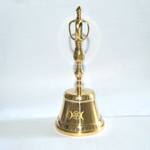 五芒星三相月搖鈴純黃銅擺件鈴鐺Pentacle wicca Brass Bell