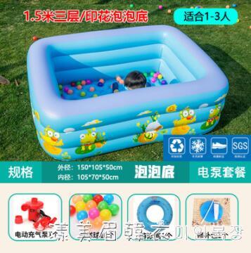 免運 加厚充氣兒童游泳池家用成人超大號小孩新生嬰大型戶外幼兒戲水池