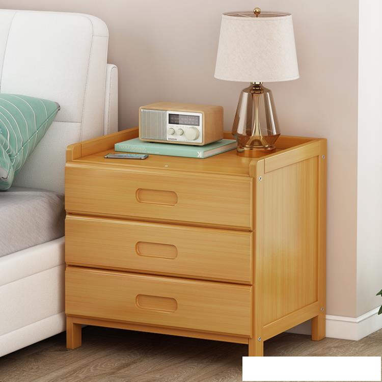 床頭櫃現代簡約小型尺寸臥室收納儲物實木簡易款床邊窄櫃子置物架 雙十一購物節