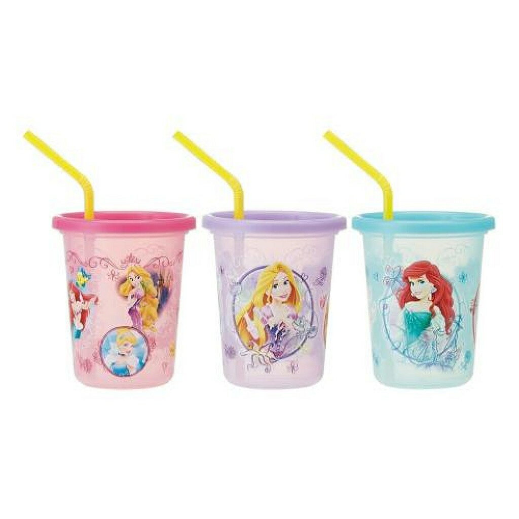 【震撼精品百貨】公主 系列Princess 迪士尼公主系列3入塑膠吸管杯(320ML)#37954 震撼日式精品百貨